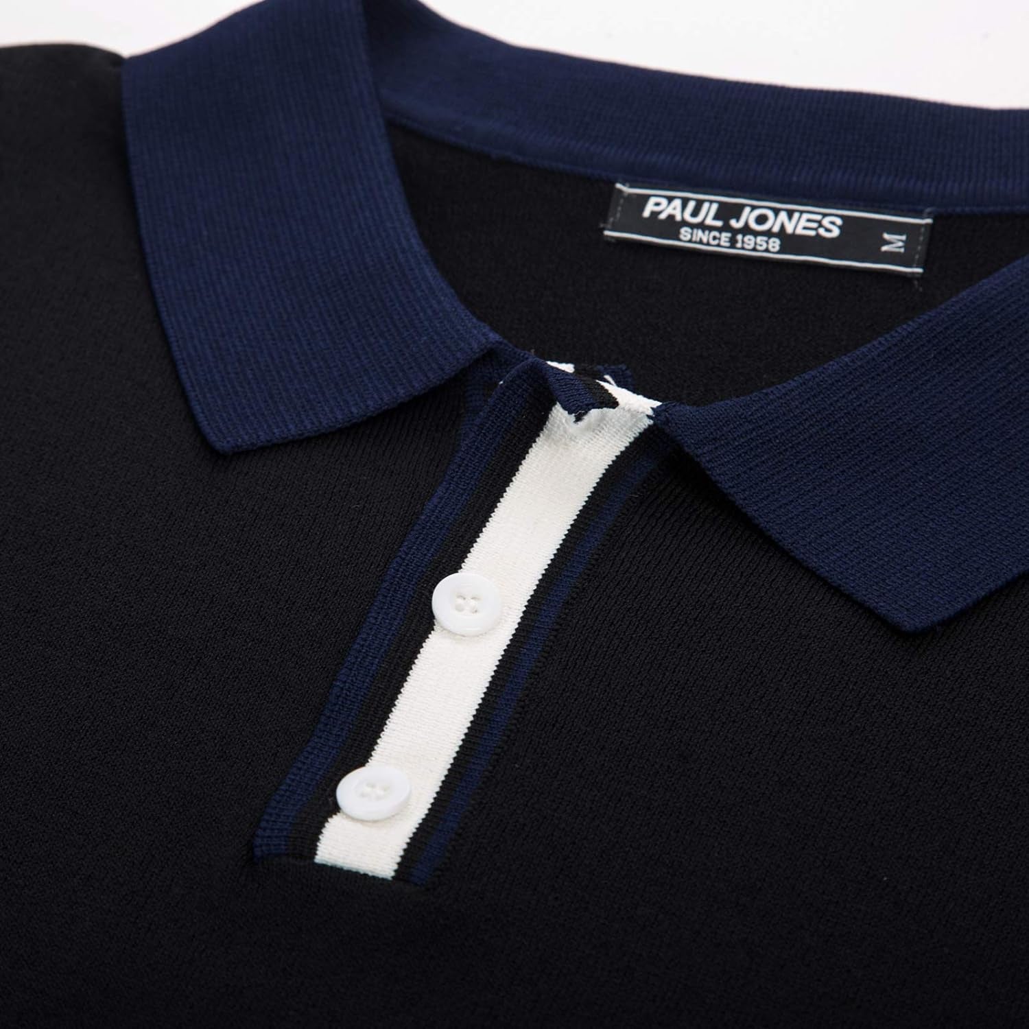 Mens Regular Fit Polo Shirts Short Sleeve Golf Knitwear for Summer Solid-Black